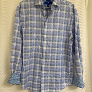Egara Blue and White Checkered Men's Shirt
